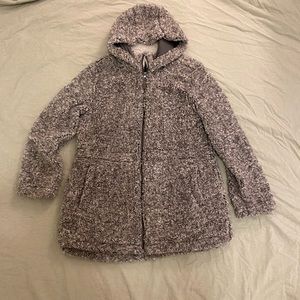 grey sherpa zip up jacket